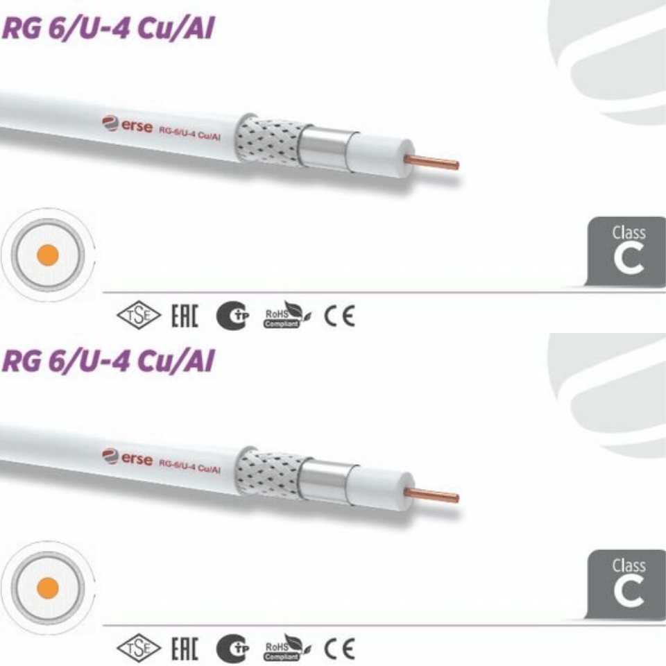 ERSE MDER017300100102A COAXIAL RG 6/U-4 Cu/AL Class C Eca