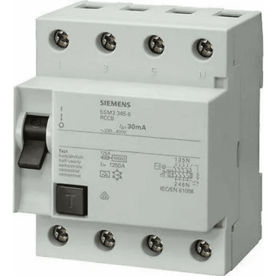 SIEMENS 5SM3645-0 4x125A 300mA Kaçak Akım Koruma Rölesi