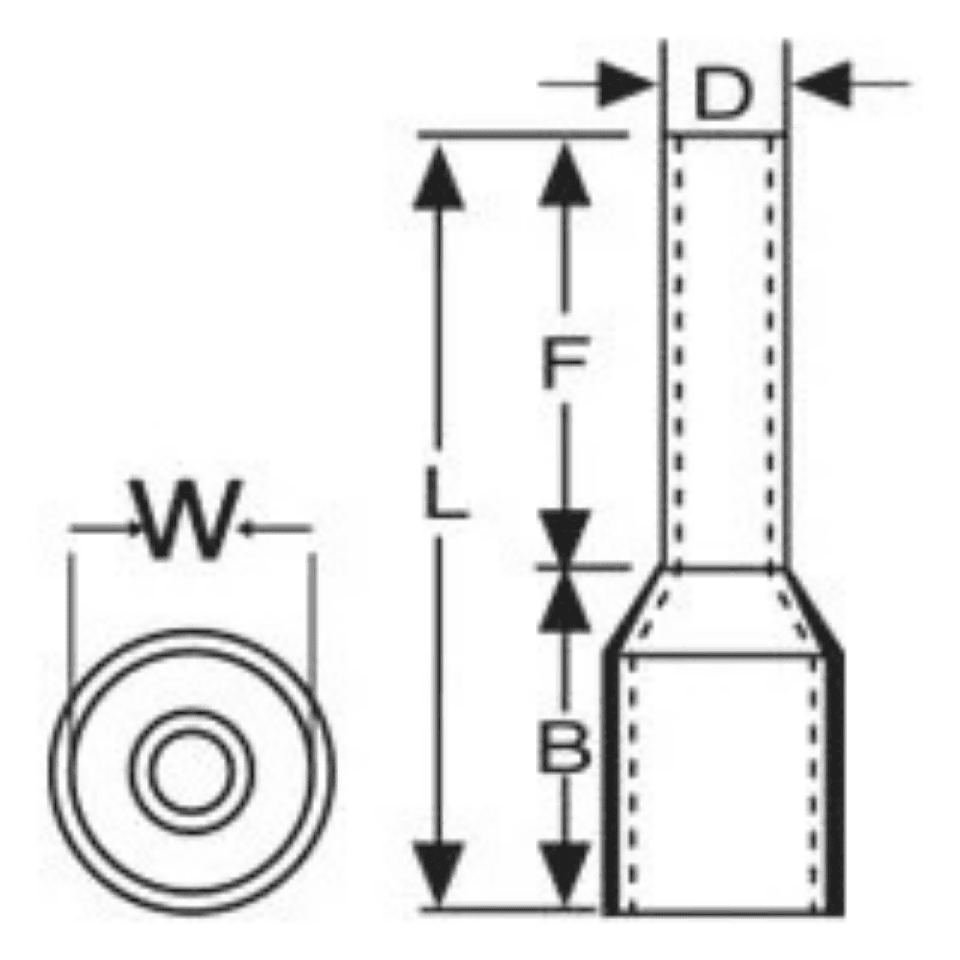 GWEST 2206 CYF-4.0 mm Çift Girişli Turuncu İzoleli Kablo Yüksük Fransız Normu 200 Adet