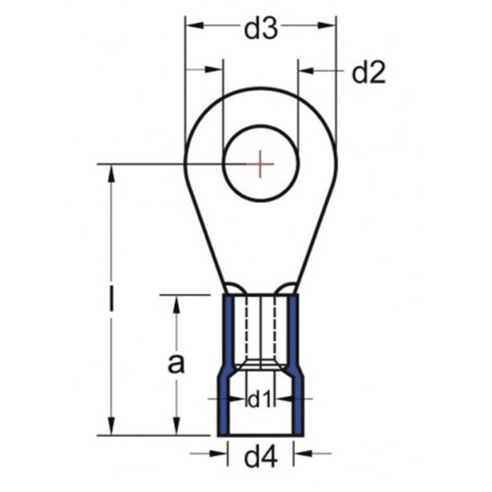 GWEST 3001 GYU-301 0.50-1.50 mm² Kırmızı Yuvarlak Tip İzoleli Kablo Ucu 200 Adet