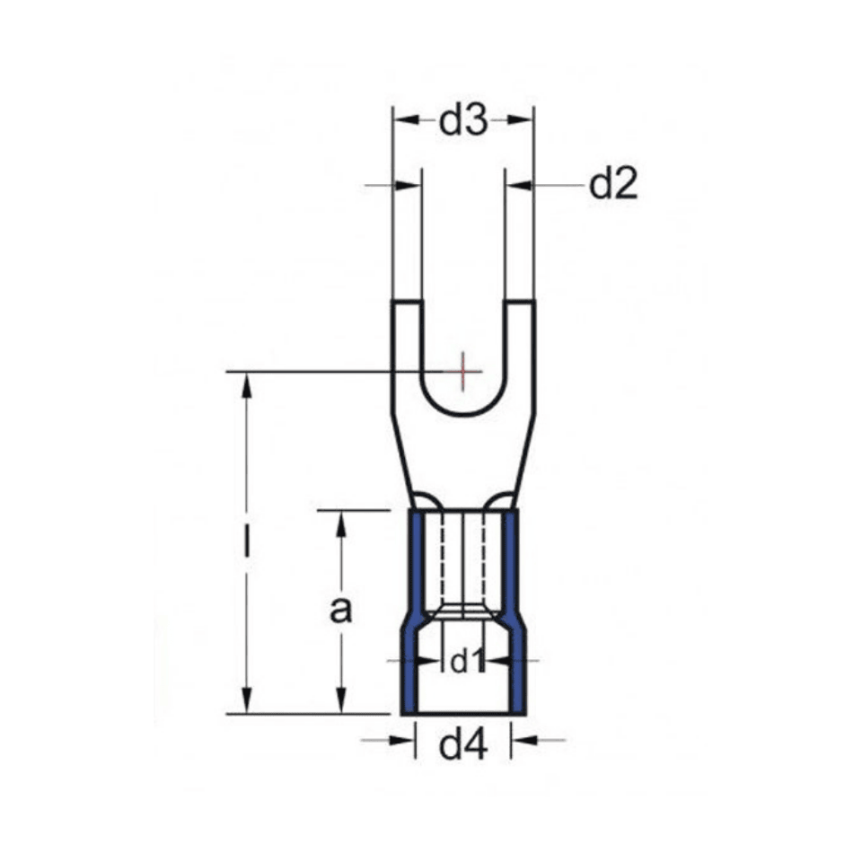 GWEST 3101 GÇU-3001 0.50-1.50 mm² Kırmızı Çatal Tip İzoleli Kablo Ucu 200 Adet