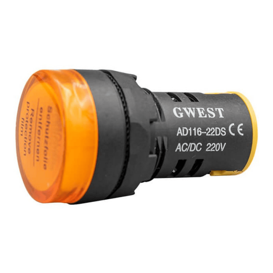 GWEST 6603  ∅ 22 mm 22-S Sarı Ledli Sinyal Lambası